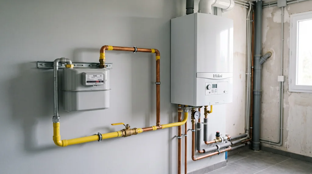 Installation intérieure de gaz — compteur, chaudière et raccordements — Gaz à Châtillon